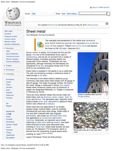 sheet metal wikipedia